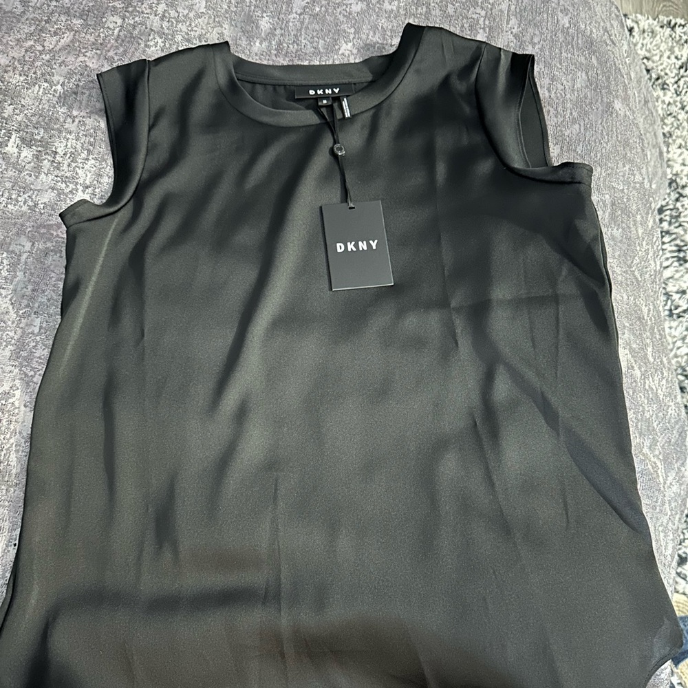 DKNY Foundations sleeve satin top